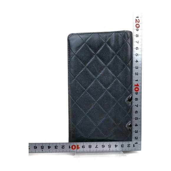 Auth Chanel Matelasse Long Wallet Lamb #15756C10 - Picture 2 of 9